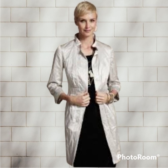 Chico's Jackets & Blazers - Chico's Pearl Silver Trench Coat